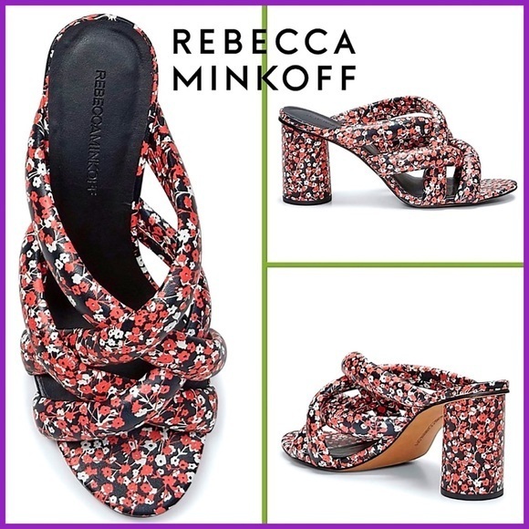 Rebecca Minkoff Red Floral Sandals | Heels - Picture 1 of 10
